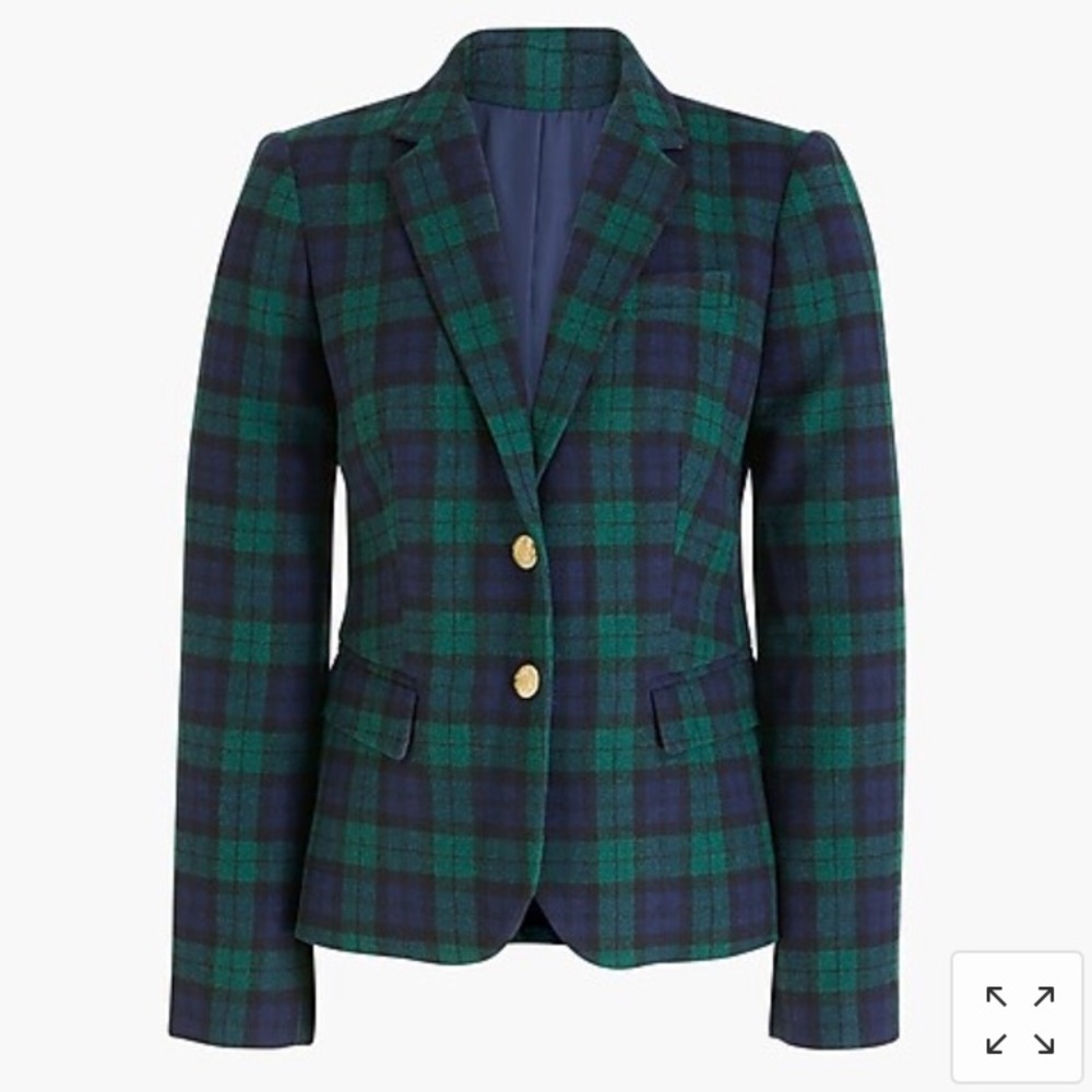 J. Crew Plaid Wool Schoolboy Blazer